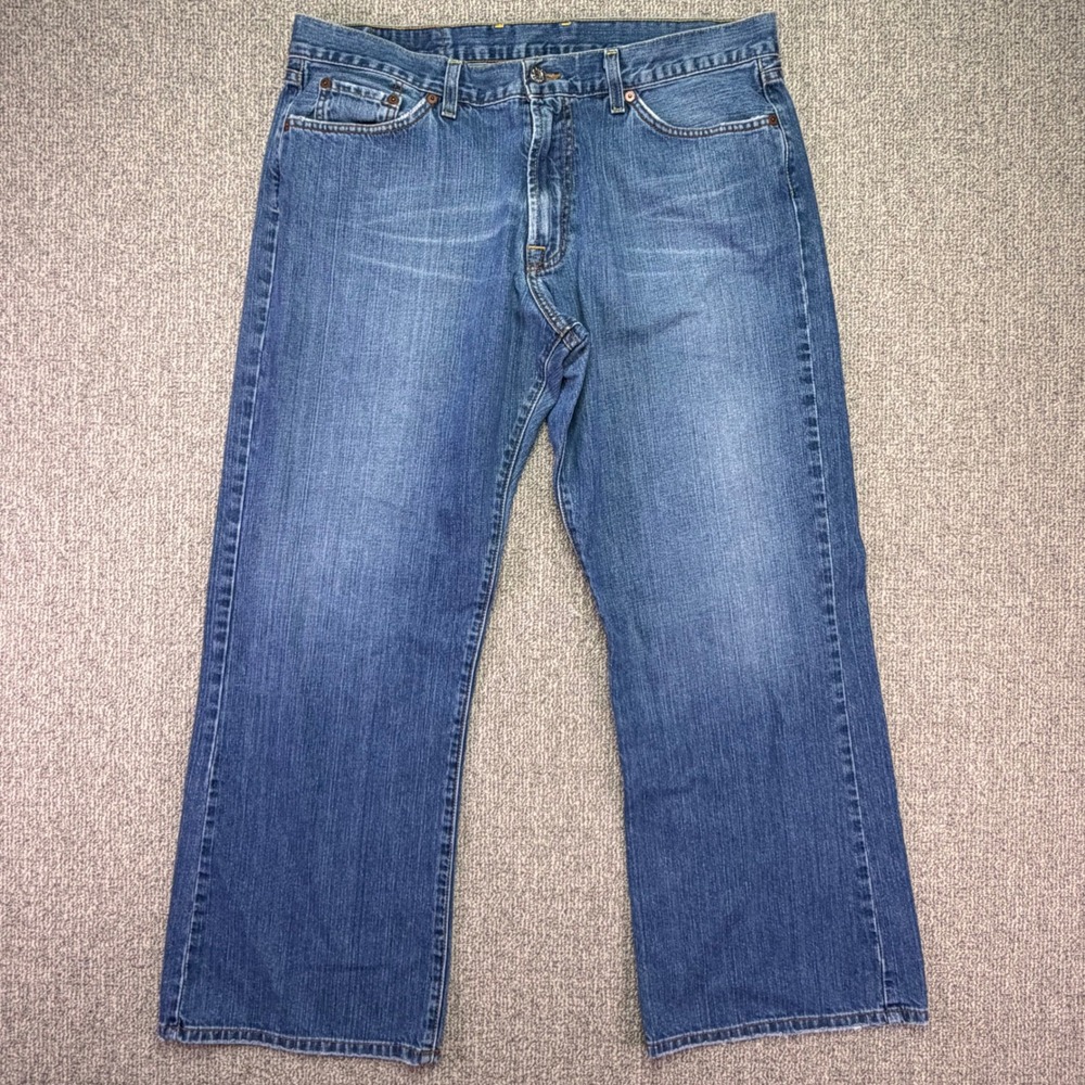 Vintage Lucky Brand Dungarees Relaxed Bootleg Jeans Mens 36x30 USA Made Blue